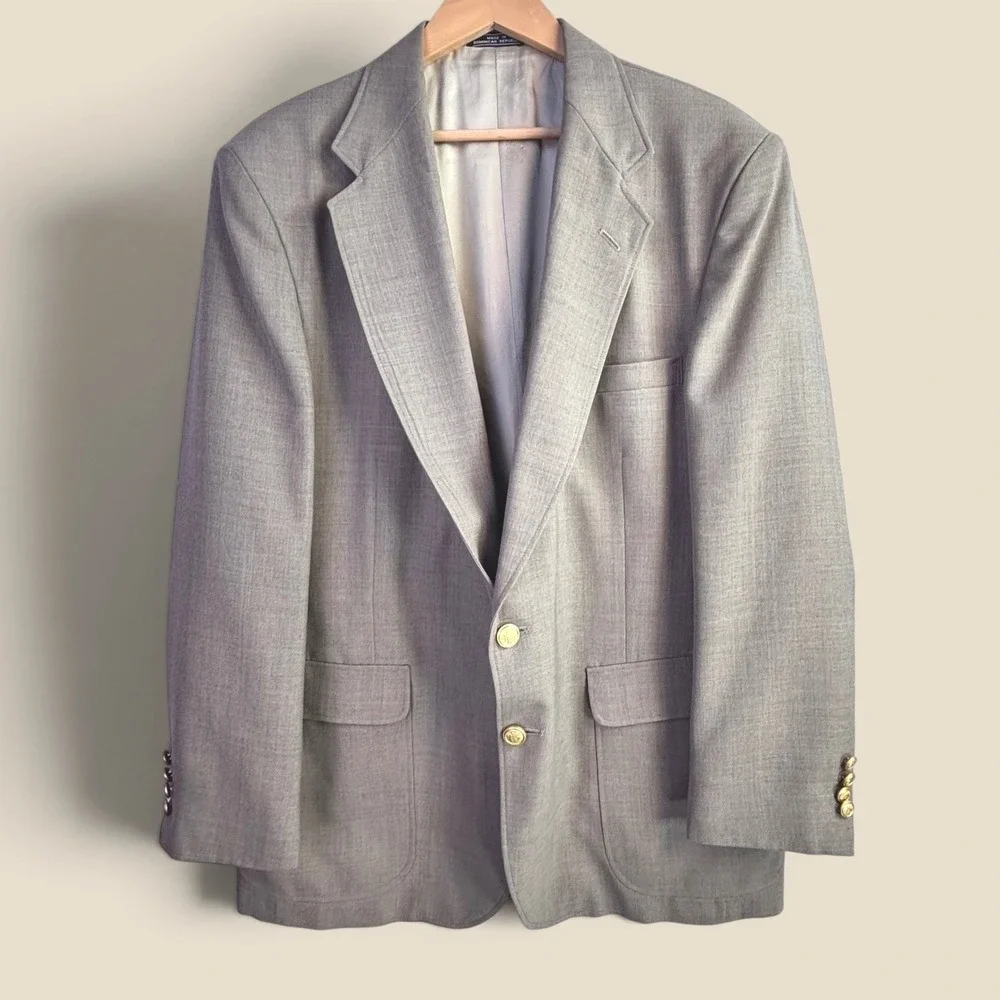 Vintage Tan Hopsack Blazer Johnny Bench MVP 44R Taupe Ivy Heritage Sport Coat